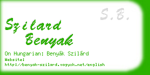 szilard benyak business card