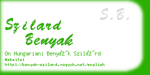 szilard benyak business card